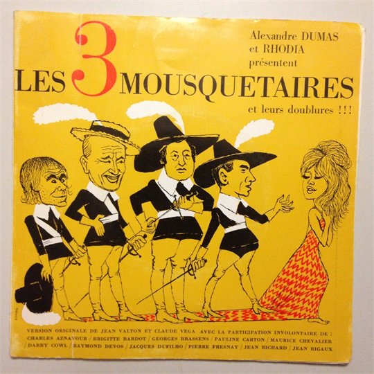 DISQUE 45T ALEXANDRE DUMAS ET RHODIA PRESENTENT LES 3 MOUSQUETAIRES