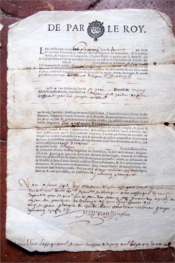 document de 1637 languedoc
