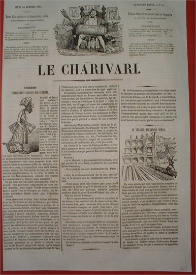 LE CHARIVARI 22/01/1846 Article LE THEATRE ALEXANDRE DUMAS