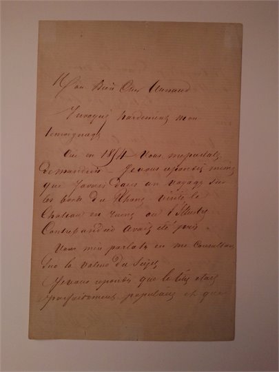 A.Dumas  LAS du 18 mai [1856?] a "Mon bien cher Arnoud"