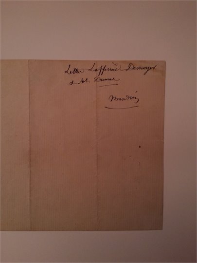 A.Dumas  LAS du 18 mai [1856?] a "Mon bien cher Arnoud"