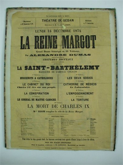 affiche théâtre  La reine Margot (Sedan)