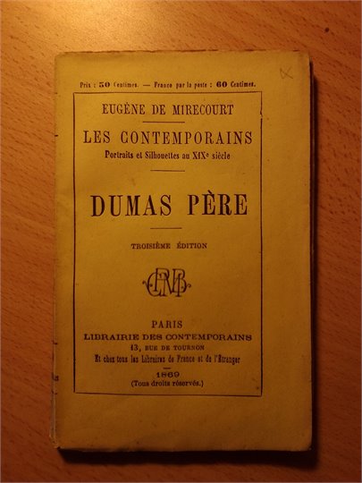 E.de Mirecourt  Dumas pere  Le contemporaine N° 9