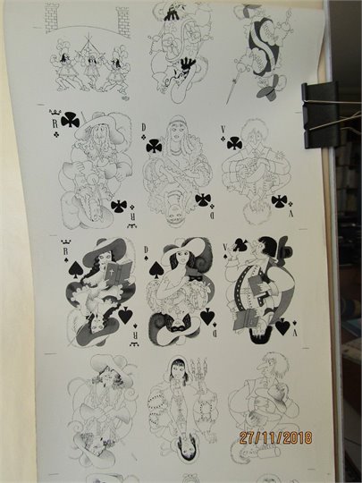 Philibert DUBOUT Cartes à jouer 1956 - 10 feuilles imprimerie dégradé de couleur