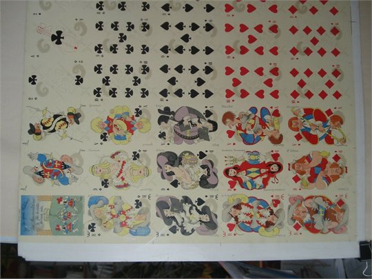Philibert DUBOUT Cartes à jouer 1956 - 10 feuilles imprimerie dégradé de couleur