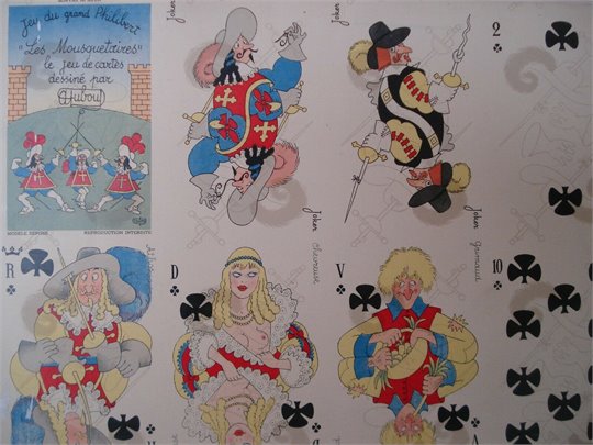 Philibert DUBOUT Cartes à jouer 1956 - 10 feuilles imprimerie dégradé de couleur  2