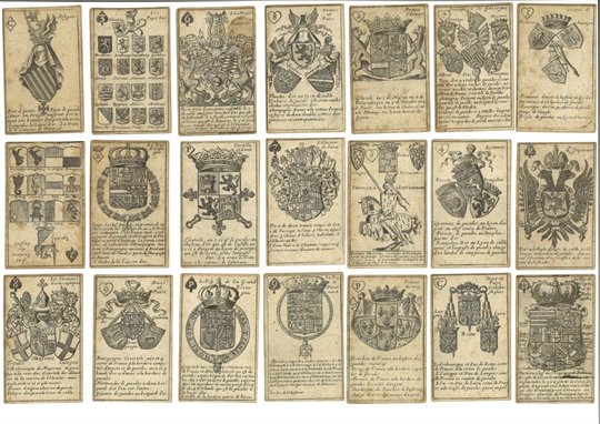 52 cartes du jeu d’Armoiries de Claude Oronce Fine dit BRIANVILLE