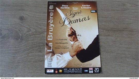 Carte publicitaire - Théatre La Bruyère - Signé Dumas