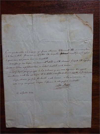 TELLIER DE LOUVOIS   LETTRE SIGNÉ  (Tour de Nestle)