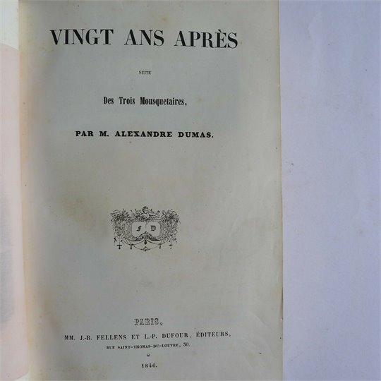 Dumas  Vingt ans apres  (1846)