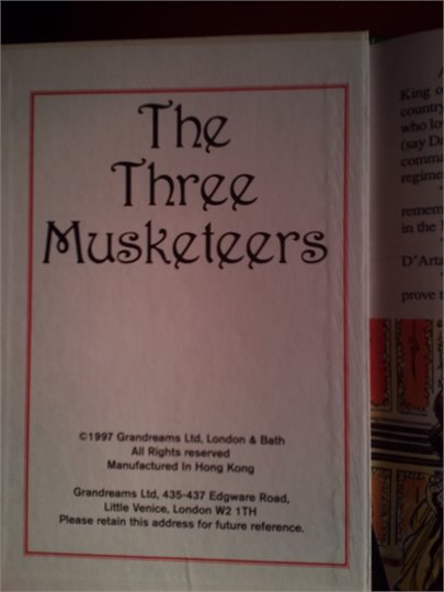 The Three Musketeers  (A classic tale storybook)  (1997)