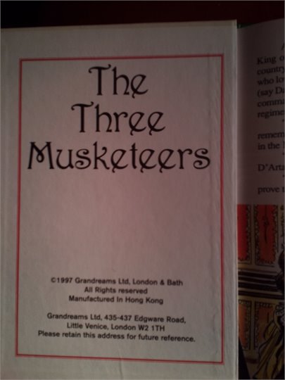 The Three Musketeers  (A classic tale storybook)  (1997)