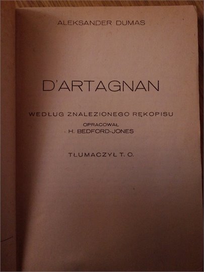 A.Dumas  D'Artagnan  (polanais)
