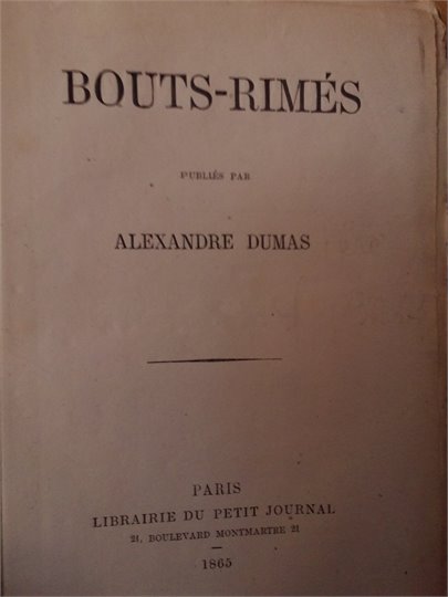 Alexandre Dumas père, "Bouts-Rimés"  2