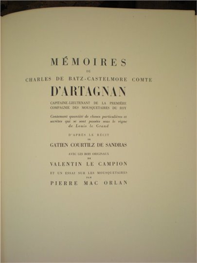 D'ARTAGNAN  (V.Campion)