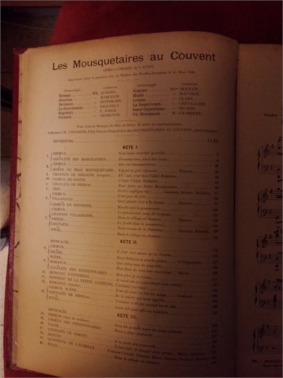 LOUIS VARNEY  Les Mousquetaires Au Couvent (partiture)