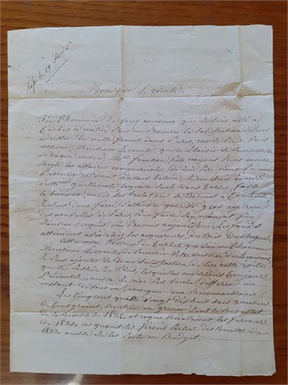 Lettre au comte de Montesquiou