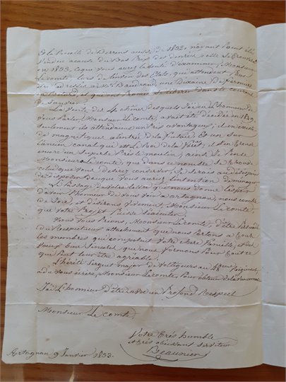 Lettre au comte de Montesquiou