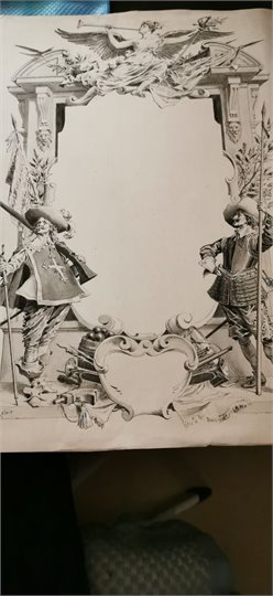 Dessin de M.Leloir  "Les Trois Mousquetaires" (vignette)