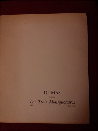 Dumas presente Les Trois Mousquetaires