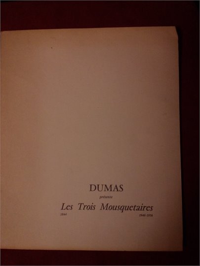 Dumas presente Les Trois Mousquetaires