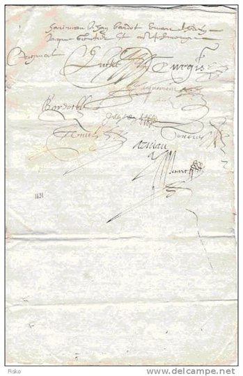 1631 Manuscrit vieil acte sur papier rédigé sous le règne de Louis XIII
