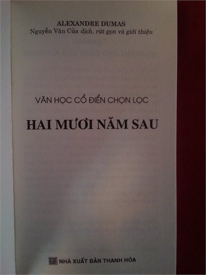 Alexandre Dumas   Hai muoi nam sau (Vingt ans apres, Vietnam)