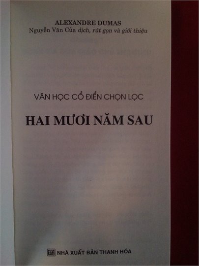 Alexandre Dumas   Hai muoi nam sau (Vingt ans apres, Vietnam)