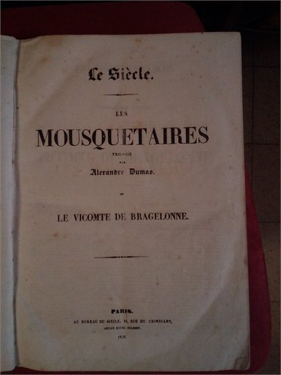 A.Dumas  Le Vicomt de Bragelonne (Siecle, 1850)