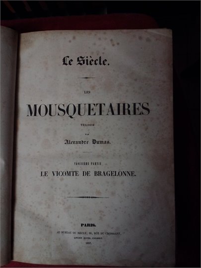 A.Dumas  Le Vicomt de Bragelonne (Siecle, 1850)
