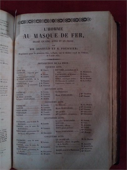 Arnould, N.Fournier  L'Homme au masque de fer, Dumas  La Tour de Nesle, Dumas  Mlle de Belle-Isle