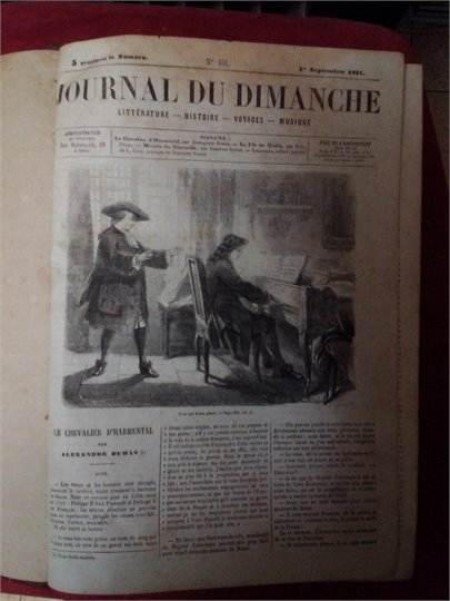 Journal du dimanche (1861-1862) (Chevalier d'Harmental, Les Mohicans de Paris)