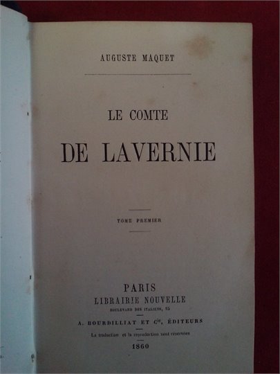 A.Maquet  Le Comte de Lavernie   t. 1