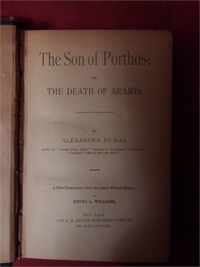 A.Dumas (Mahalin)  The Son of Porthos