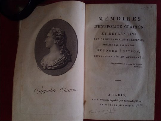Memoires d'Hyppolite Clairon