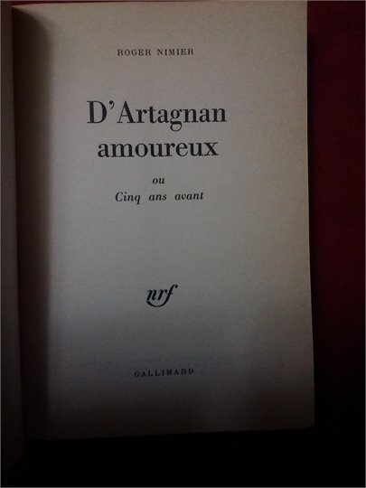 Roger Nimier  D'Artagnan Amoureux