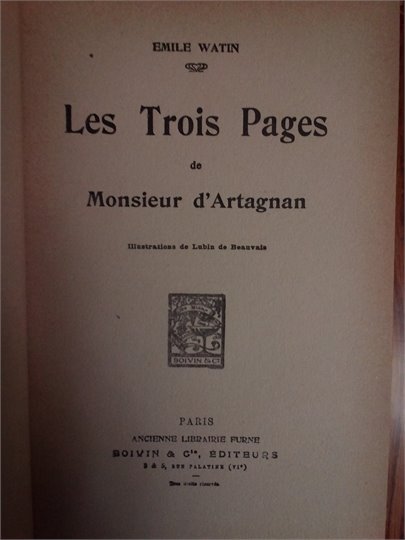 Emile Watin  Les Trois Pages dr Monsieur d'Artagnan