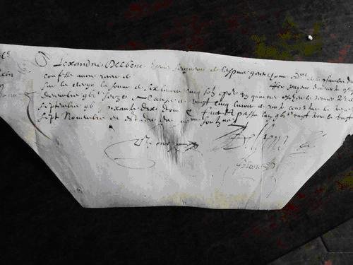 Document sur velin de l'an 1662 Orleans