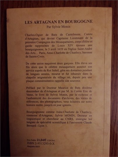 Sylvie Monin   Les Artagnan en Bourgogne