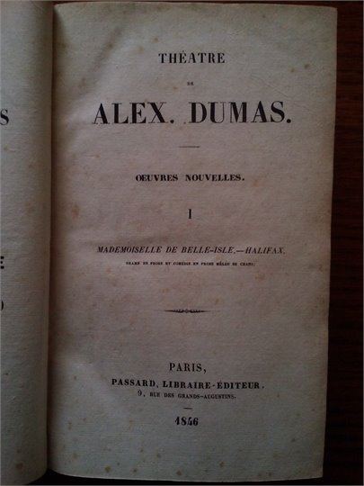 A.Dumas   Theatre. Ouvres nouvelles (Passard, 1846)