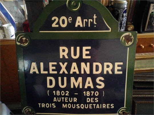 Plaque Emaillee Ancienne Paris Alexandre Dumas