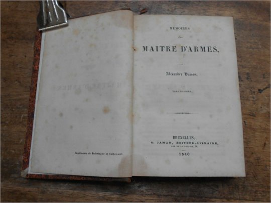 A.Dumas  Mémoires d'un Maître d'Armes  (Jamar)