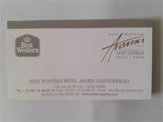 Hotel Aramis  (Carte de visite)