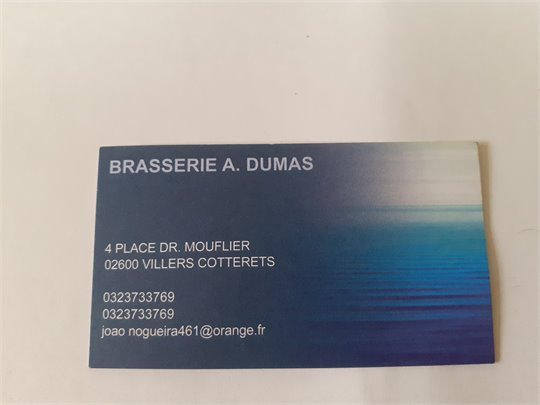 Brasserie A.Dumas (carte de visite)