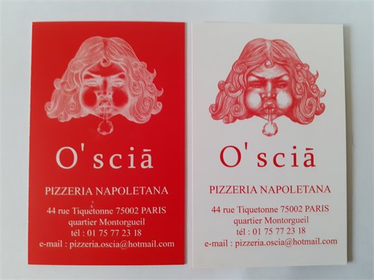 O'scia, pizzeria (carte de visite)
