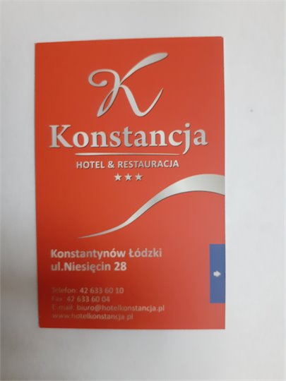 Hotel -Restauracia "Konstancja", Lodzki, carte de visite