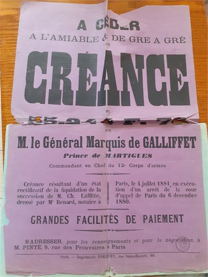 Affiche de general marquise de Galliffet