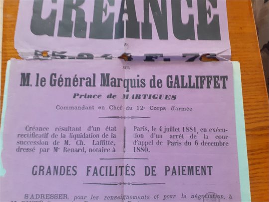 Affiche de general marquise de Galliffet