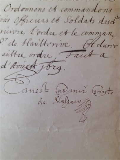 Nassau Ernest Casimir  LS 4/8/1629