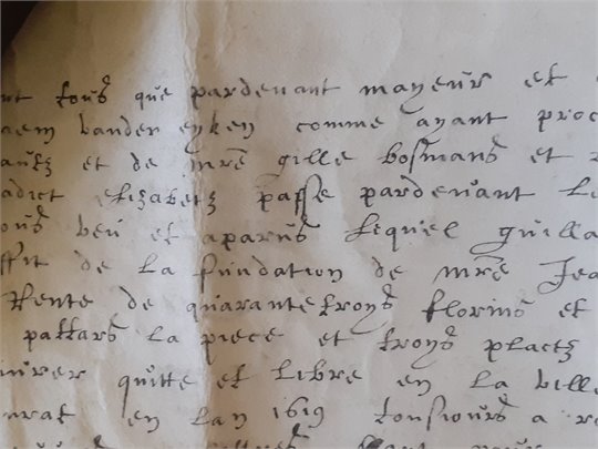 document indefini  1622, sceau